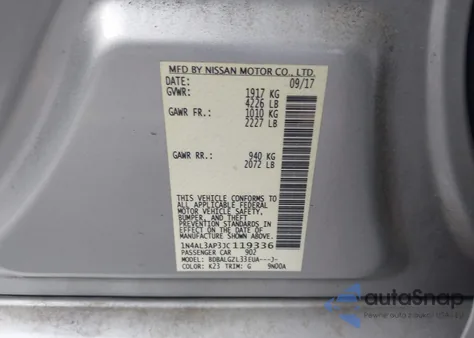 2018 Nissan Altima 2.5 S из США, поврежденный, VIN 1N4AL3AP3JC119336